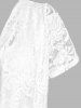 Plus Size & Curve Lace Overlay Cowl Front Tee -  