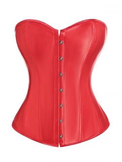 Plus Size Lace Up Strapless Training Waist Corset - RED - 4XL