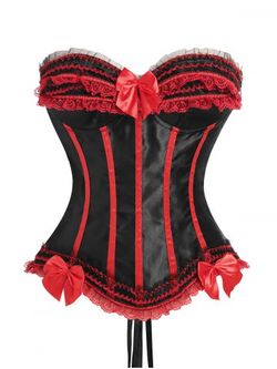 Plus Size Bowknot Strapless Waist Training Corset - RED - 3XL