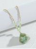 Irregular Natural Stone Crystal Charm Necklace -  