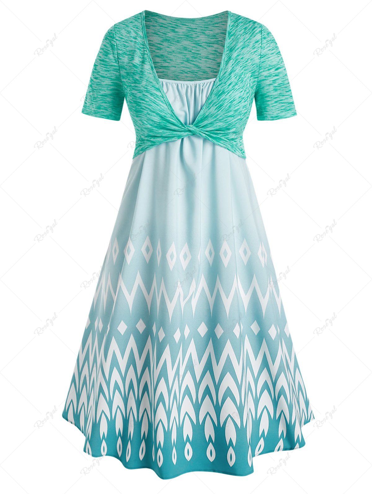 Online Plus Size & Curve Zig Zag Cami Midi Dress with Twisted T Shirt  