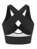 Palm Tree Knotted Criss Cross Back Swim Top -  
