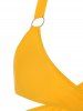 Maillot de Bain Bikini Galaxie Planète Soleil à Taille Haute - Jaune XXL