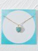 Heart Shape Natural Stone Pendant Necklace -  