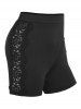 Plus Size & Curve Lace Panel High Rise Shorts -  