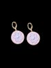 Glazed Flower Pattern Round Drop Earrings -  