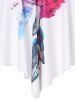 Feather Strappy Flounce Overlay Ruched High Waisted Tankini Swimwear -  