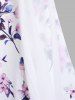 Robe Mouchoir Superposée Courbe Fleurie à Bretelle de Grande Taille à Lacets - Blanc 5X