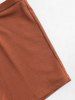 Metal Ring Ribbed Cut Out Tankini Swimwear -  