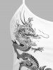 Plus Size Chinoiserie Dragon Print Crop Camisole -  