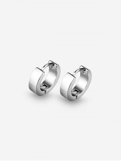 Hip Hop Stainless Steel Circle Earring - SILVER