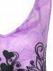 Plus Size & Curve Tie Dye Skull Heart Lace Panel Tank Top -  