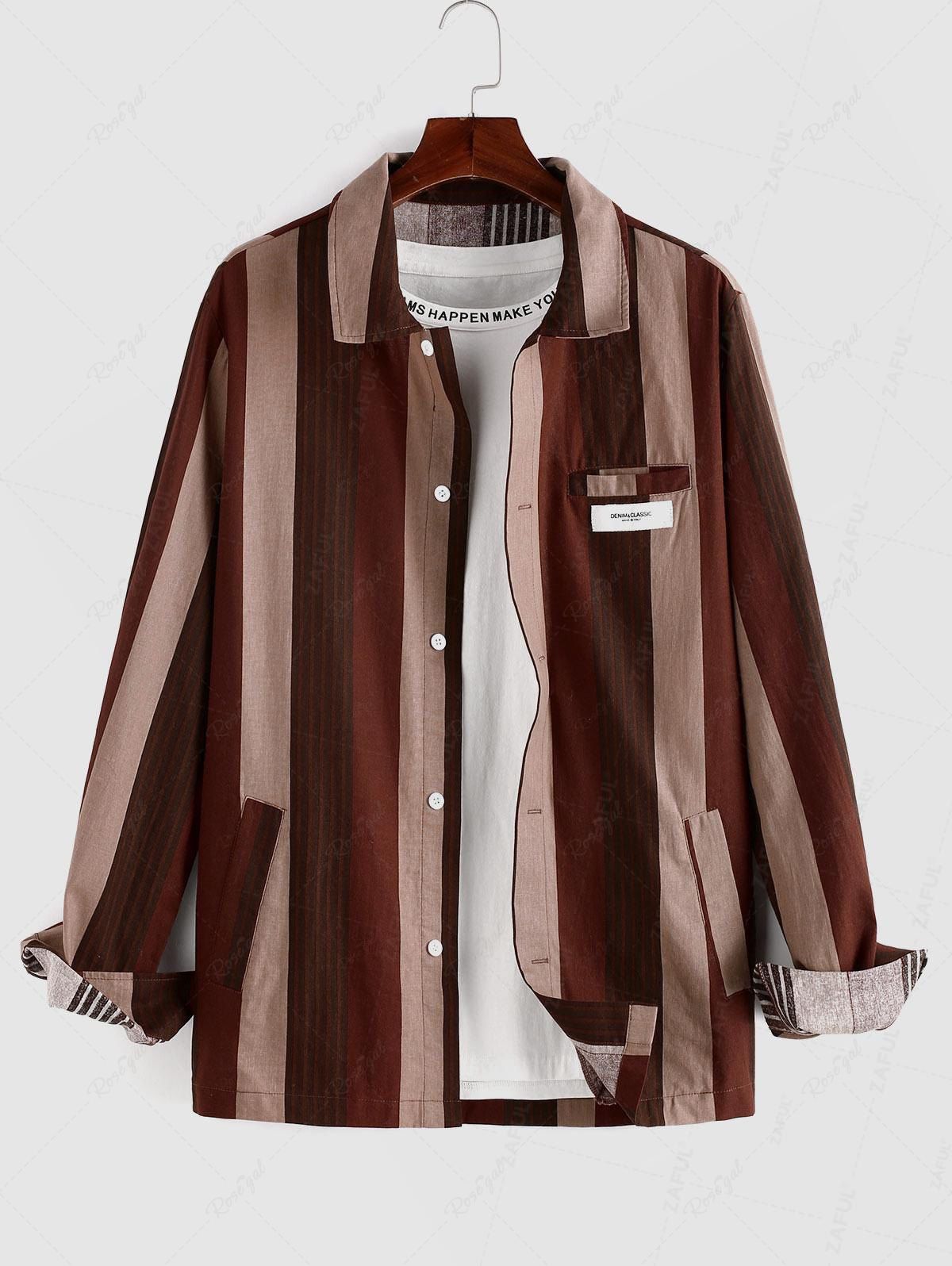 Fancy Contrasting Stripe Print Long Sleeve Shirt  