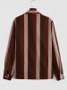Contrasting Stripe Print Long Sleeve Shirt -  