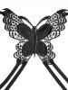 Plus Size & Curve Strappy Butterfly Lace Asymmetric Tank Top -  