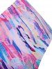 Scoop Neck Feather Print Padded Tankini Swimsuit -  