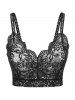 Plus Size & Curve Ribbed Open Shoulder T-shirt and Lace Bralette Top Set -  