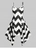 Plus Size & Curve Zigzag Handkerchief Midi Dress -  