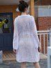 Crochet Slit Cuff High Low Cover Up Dress -  