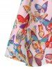 Front Bowknot Butterfly Print Cami Dress -  