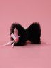 1 Pair Fox Ear Faux Fur Bowknot Hair Clips Set -  