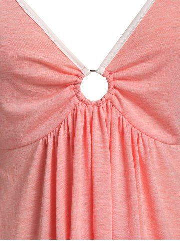 Plus Size Criss Cross Strap Flare Tank Top