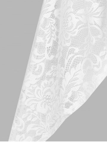 Plus Size Lace High Low Longline Surplice Top