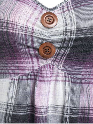 Plus Size Plaid Double Fabric Knit Skirted Tee