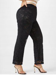 Plus Size & Curve High Rise Lace Pants -  