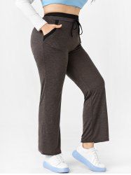Pantalon Découpé Curve de Grande Taille à Taille Haute - Gris 1X