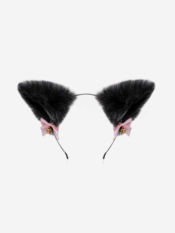 Store Fox Ear Faux Fur Bow Bell Hairband  