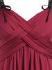 Plus Size Lace Up Handkerchief Cross Sleeveless Dress -  