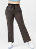 Plus Size & Curve High Double Waist Pull On Pants -  