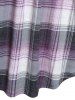 Plus Size Plaid Double Fabric Knit Skirted Tee -  