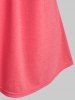 T-shirt Panneau en Dentelle Grande Taille à Col Plongeant - Rose clair 2X