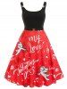 Plus Size Valentine Heart Angel Graphic Midi Backless Dress -  