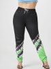 Plus Size Drawstring Tie Dye Sweatpants -  