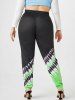 Plus Size Drawstring Tie Dye Sweatpants -  