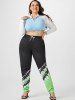 Plus Size Drawstring Tie Dye Sweatpants -  