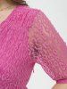Plus Size Lace Knee Length Surplice Dress -  