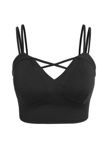 Plus Size Dual Strap Crisscross Bralette Crop Top