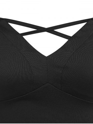 Plus Size Dual Strap Crisscross Bralette Crop Top