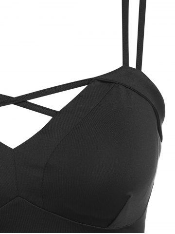 Plus Size Dual Strap Crisscross Bralette Crop Top