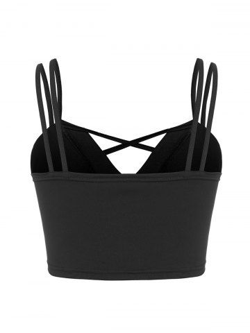 Plus Size Dual Strap Crisscross Bralette Crop Top