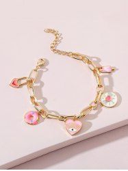 Bracelet Charmant Cœur Œil en Métal - d'or 