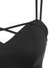 Plus Size Dual Strap Crisscross Bralette Crop Top -  