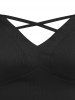 Plus Size Dual Strap Crisscross Bralette Crop Top -  