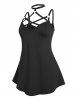 Plus Size & Curve Strappy O Ring Choker Tank Top -  