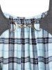 Plus Size & Curve Plaid Twofer Chain Embellished Skirted Tee -  