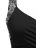 Robe Brillante Cache-Cœur à Paillettes Grande Taille - Noir 3X
